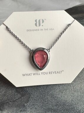 Lab created rose quartz, fused with genuine quartz necklace